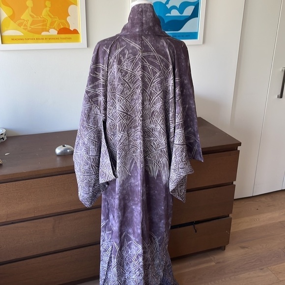 VINTAGE 100% Authentic Japanese 🇯🇵 Kimono Purple - Picture 10 of 11